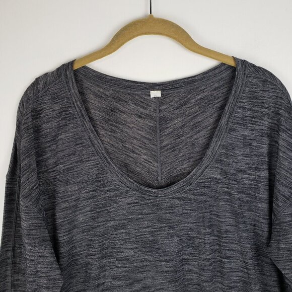 Lululemon Meant to Move Long Sleeve Scoop Neck Top Heathered Black Size 10 - Picture 3 of 6